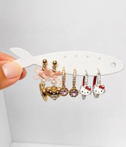 6PCS Fish-Shaped Jewelry Holders for Rings Earrings Charms - Portable Ocean Gift