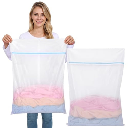 XX-Large Mesh Laundry Bags for Delicates 2 Pack - 24x32 Inches