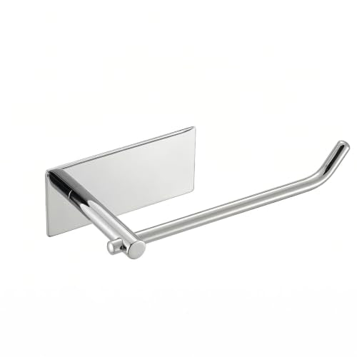 Chrome Stainless Steel No Drilling Toilet Paper Holder - SUS304 Wall Mount