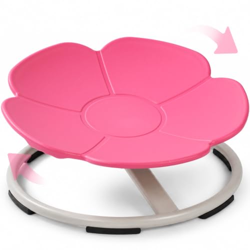 Pink Petal Sensory Spinning Chair for Autistic Kids & Teens - Anti-Tip Support