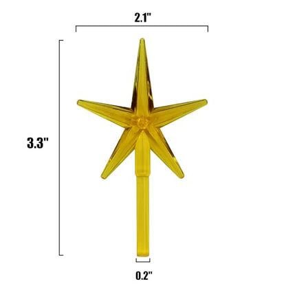 Multicolor Star Ceramic Christmas Tree Lights - 6 Pack Replacement Decorations
