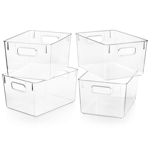 ClearSpace Clear Plastic Storage Bins – Pantry Organizers & Storage Containers, Cabinet Organizer - Home Organization Must Haves for Kitchen, Laundry Room, Office, Closet, Garage & Freezer