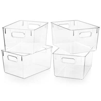 ClearSpace Clear Plastic Storage Bins – Pantry Organizers & Storage Containers, Cabinet Organizer - Home Organization Must Haves for Kitchen, Laundry Room, Office, Closet, Garage & Freezer