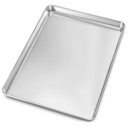 Baking Sheet, Yododo Stainless Steel Baking Pans Tray Cookie Sheet Toaster Oven Tray Pan Cookie Pan, Non Toxic & Healthy, Superior Mirror Finish & Rust Free, Easy Clean & Dishwasher Safe - 17.3 inch