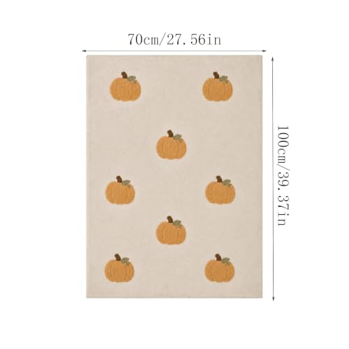 Cream White Tufted Pumpkin Flannel Throw Blanket - Fall Seasonal Decor