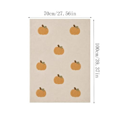 Cream White Tufted Pumpkin Flannel Throw Blanket - Fall Seasonal Decor