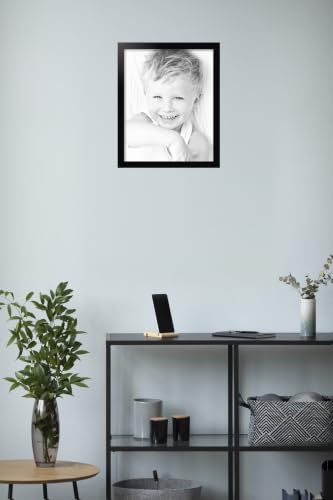 16x20 Inch Black Picture Frame - Custom Poster Frame with Acrylic & Mounting Hardware - Low Black Variation