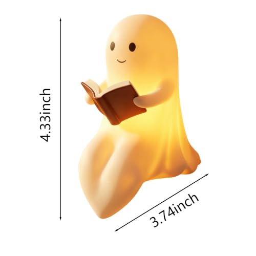 Halloween Ghost Reading Book Figurine Vinyl Decoration – Spooky Home Decor