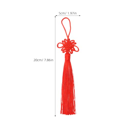 20 Pack Red Chinese Knot Tassel Pendants for Keychains & Home Decor