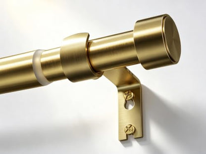 Brushed Gold Heavy Duty Adjustable Curtain Rod 18-88 Inches - NowTopic