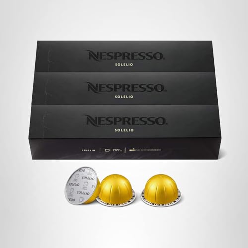 Nespresso Capsules Vertuo, Solelio, Mild Roast Coffee, 30-Count Coffee Pods, Brews 7.8 oz.