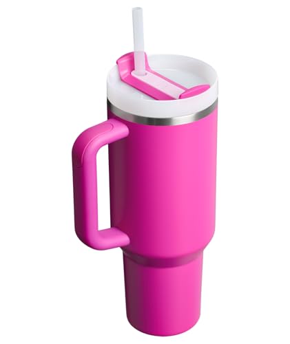STANLEY Quencher H2.0 Tumbler with Handle and Straw 40 oz | Flowstate 3-Position Lid | Cup Holder Compatible for Travel | Insulated Stainless Steel Cup | BPA-Free | Violet Blossom