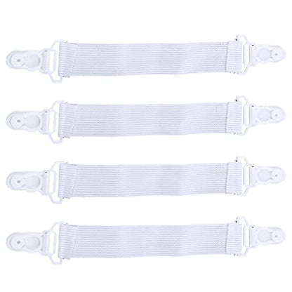 Bed Sheet Elastic Gripper Clips - Secure Mattress & Tablecloth Fasteners 4Pcs
