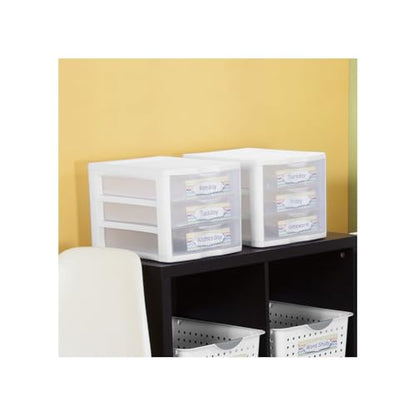 3 Drawer Clear Storage Organizer for Office, Crafts, and Home - Single