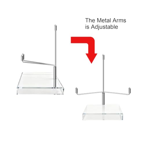 Large Crystal Display Stands Set of 2 - Adjustable Acrylic Collectible Holders