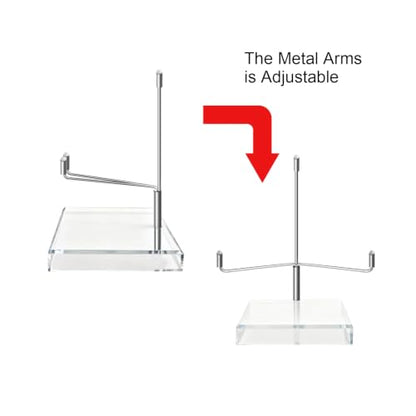 Large Crystal Display Stands Set of 2 - Adjustable Acrylic Collectible Holders