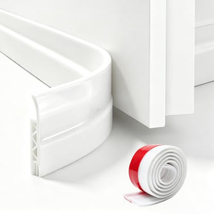 Door Draft Stopper Seal for Bottom of Door - White, 1.77" W x 39" L - Noise & Energy Saver