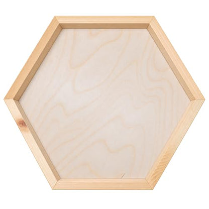 Unfinished Pine Hexagon Shadow Box 12x12 Inch - Rustic Wall Decor Set of 3