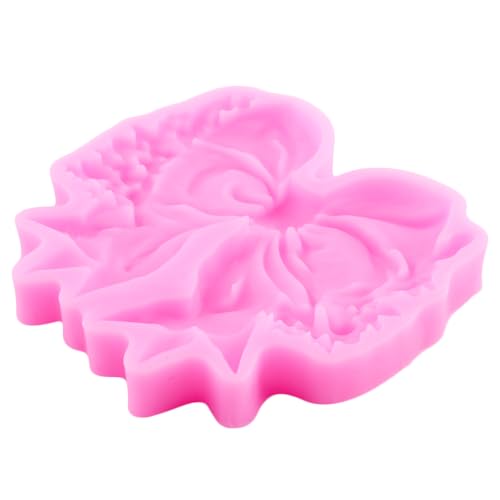 Christmas Silicone Mold Set of 4 - Poinsettia Bow, Holly Leaf & Street Lamp