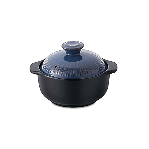 Kitchen Flower Lucia Natural Glazed Ceramic Porcelain Cookware Hot Pot (Vintage Blue 600ml)