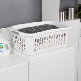 Sterilite Laundry Basket - 6 Pack Plastic Hamper with Comfort Grip Handles | 1.5 Bushel Capacity, White