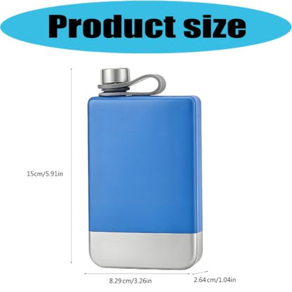 Black Stainless Steel Square Hip Flask 9oz with Leakproof Screw Cap