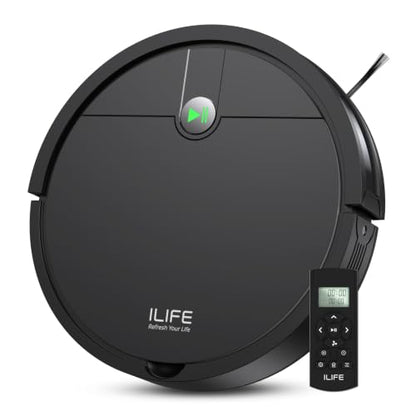 ILIFE V2 Robot Vacuum Cleaner Black - Tangle-Free Suction, Pet Hair