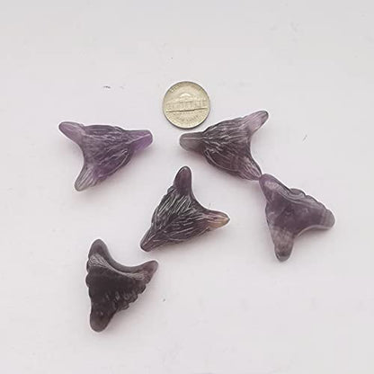 Natural Amethyst Wolf Head Crystal Figurine for Healing and Meditation
