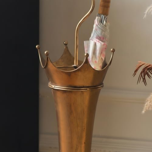 Crown-Shaped Floor Umbrella Stand Holder Rack with Antique Bronze Finish