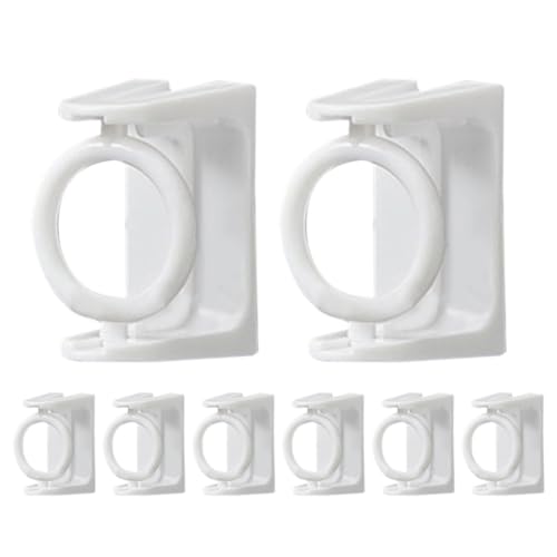 8pcs Adhesive Curtain Rod Brackets No Drill Wall Mount Support
