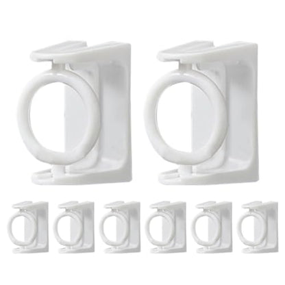 8pcs Adhesive Curtain Rod Brackets No Drill Wall Mount Support