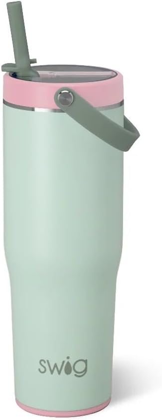 Swig Life 30oz Insulated To-Go Tumbler - Leak Proof Travel Mug with Handle & Straw | Sage Mist