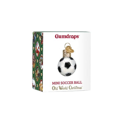 Christmas Glass Soccer Ball Ornament - Handcrafted Holiday Decoration, Sport Collection, Variation of Soccer Ball