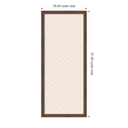 Blue Floral Magnetic Board 36x12 Wall Organizer with Brown Frame - Kate and Laurel