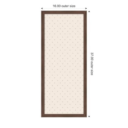 Blue Floral Magnetic Board 36x12 Wall Organizer with Brown Frame - Kate and Laurel
