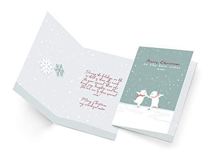 Sister Christmas Card - Eco-Friendly Thick Card Stock with Premium Envelope - Made in America - 5x7.75 Inches