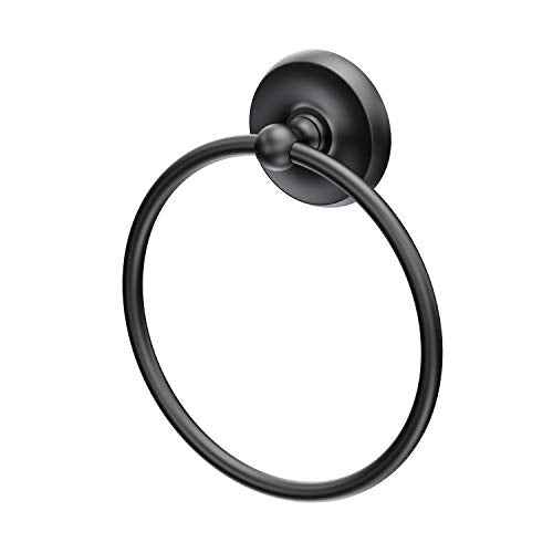 Gatco 5073MX Designer II Towel Ring, Matte Black/Wall Mounted 6.50" Face, Hand Towel Ring for Bathroom