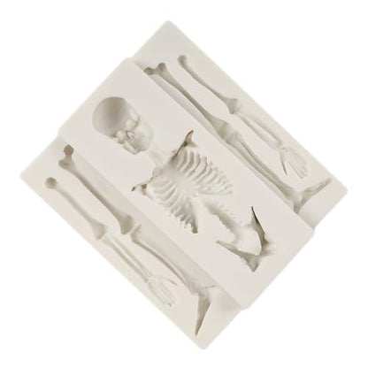 Halloween Skull Skeleton Fondant Mold - Silicone Cake Decor Tool - Style A