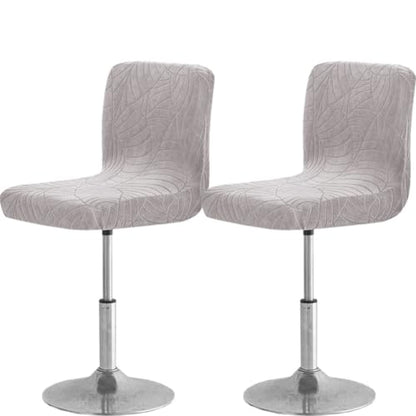 Light Gray 2-Pack Stretch Bar Stool Covers with Backs - Easy Fit & Protection