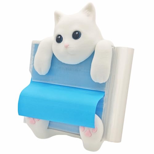 Cat Sticky Note Holder Dispenser - White, Black, Blue, Pink & More Variations