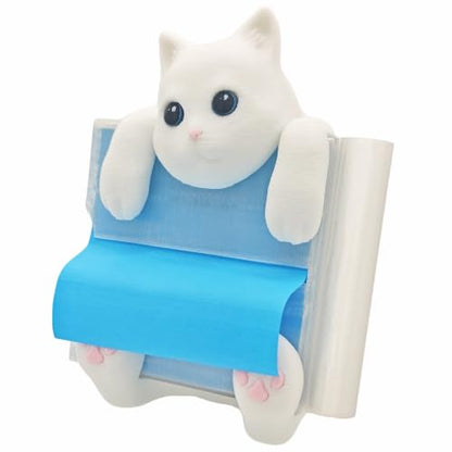 Cat Sticky Note Holder Dispenser - White, Black, Blue, Pink & More Variations