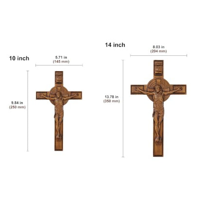 9.84in Handmade Catholic Cross Wall Decor Jesus Faith Gift with Variation 9.84"L x 5.71"W