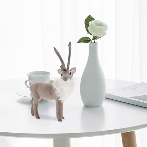 Christmas Reindeer Deer Figurine Ornament - Festive Holiday Decor for Tabletop & Shelf