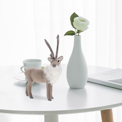 Christmas Reindeer Deer Figurine Ornament - Festive Holiday Decor for Tabletop & Shelf