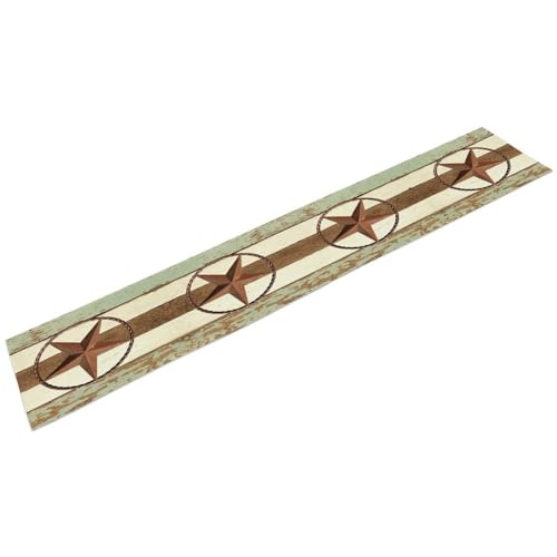 Farmhouse Cowboy Table Runner 13x36 Inches - Barn Star Decor for Home & Holiday