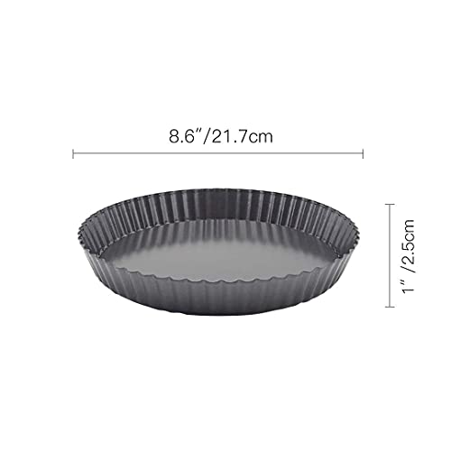 Meichu Tart Pans with Removable Bottom Set of 3, 8 inch 10 inch 12 inch Round Non stick Quiche Pans Cake Pans for Baking Pizza Fruit Mousse Christmas Dessert