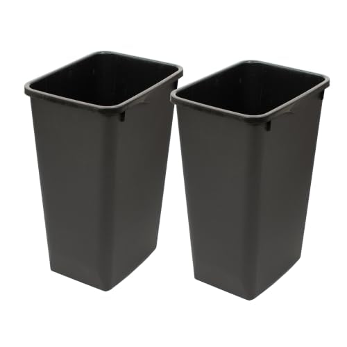 Glad 12 Gallon Open Top Plastic Trash Cans Black 2 Pack