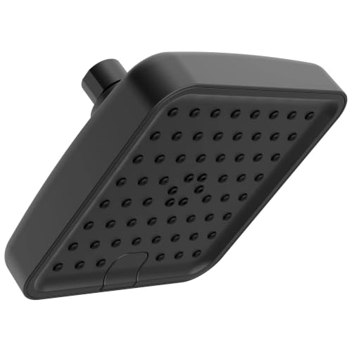 Delta 6-Inch Square Shower Head with 4 Settings Matte Black 2.5 GPM