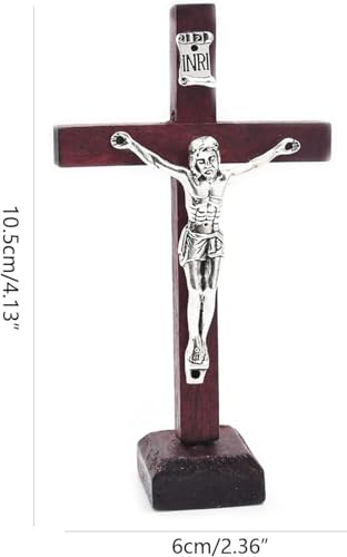 2-Pack Wooden Cross Crucifix Wall and Table Decor Religious Christian Ornaments