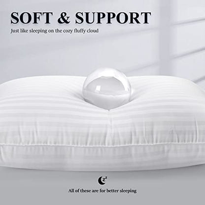 Queen Size Bed Pillows Set of 2 - White, Support & Comfort